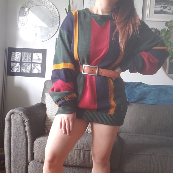 VINTAGE • Tommy Hilfiger color block knit sweater - Picture 2 of 9